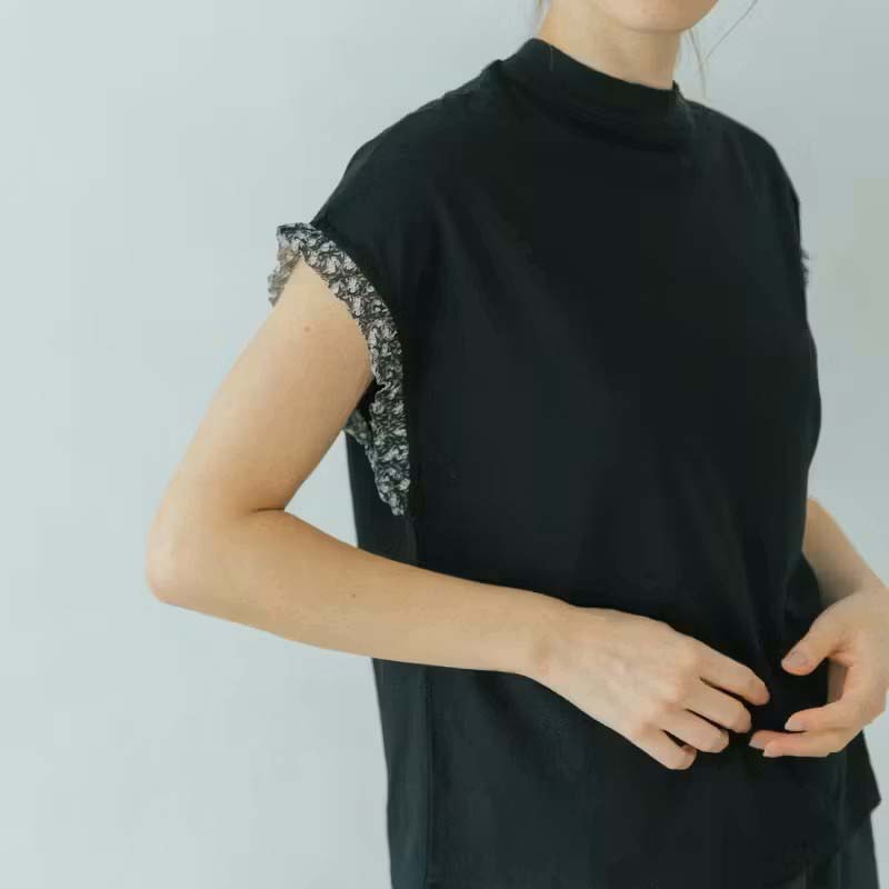 PONT DE CHALONS  リバティフリル袖プルオーバー /BK19 【日本製】